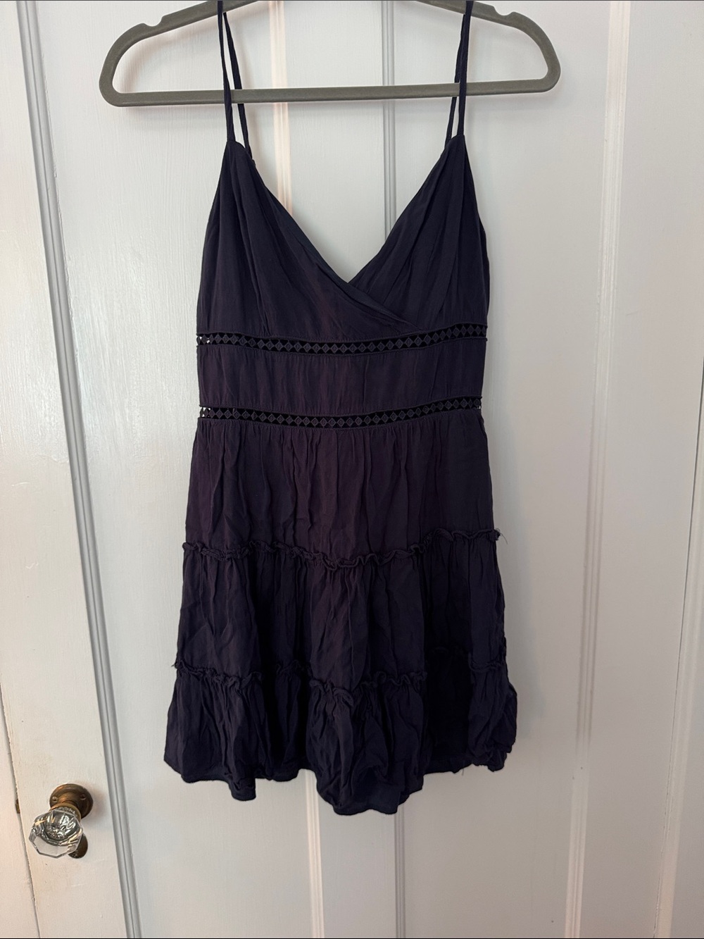 Spaghetti Strap Mini Dress in Dark Purple